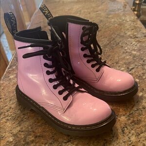 Little Girls Dr. Martens Glossy Pink Combat Boots